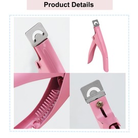 DOETYD Nail Cutter Clippers for False Acrylic Nails Nail Edge Tip Trimming Tool Stainless Steel Rustproof for Acrylic Nails and Extensions, Pink
