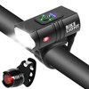 USB Rechargeable Bike Light Set with Power Display 6 Lighting