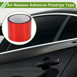 HOPESPANNER Universal 164.04ft x 3.15" Air-Release Adhesive Pinstripe Tape Reflective Automotive Pinstriping Tape BOPP Red
