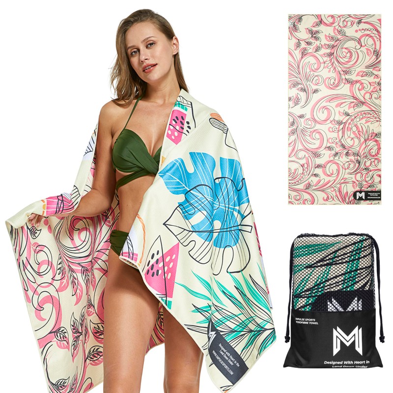 EMPULSE Sand-Free Beach Towel |Ultra-Absorbent & Quick-Drying | Premium Waffle