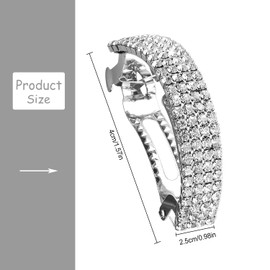 Luckious Rhinestone Crystal Hair Slide - Elegant Hair Clip for Women, Girls - Ideal for Weddings, Parties, and Daily Wear (Gold or Silver)