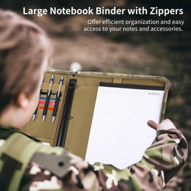 Tactical OCP Modular Binder System - Large Letter Size Combat Padfolio w/Detachable 3-Ring Insert & 25 Paper Sheets, Mission-Ready Organizer for Field & Office Use