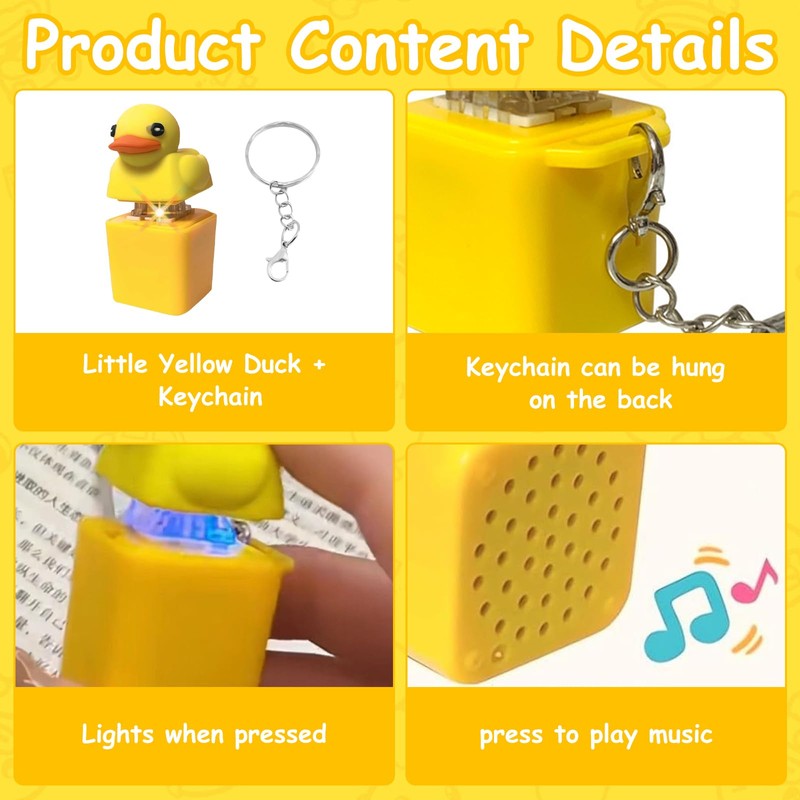 Duckeys Fidget Toy Quacking Key Fob Duck Key Caps with