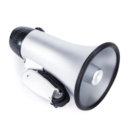 MyMealivos Portable megaphone bullhorn 20 Watt Power Megaphone Speaker Voice And Siren/Alarm Modes With Volume Control And Strap (Silver)