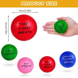 Ainiv Anti-Stress Toy Balls, 4 Pieces Stress Ball with Text, 6 cm Diameter Foam Stress Relief Balls, Stress Relief Toy for Children Adults Party Bag Party Favours Children's Birthday Christmas
