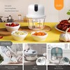 White 3 CUP Electric mini garlic crusher, USB rechargeable portable