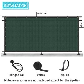 COARBOR 8' x 58' Fence Privacy Screen Heavy Duty Windscreen Fencing Mesh Shade Net Cover for Garden Wall Backyard Patio Deck and Porch, Green