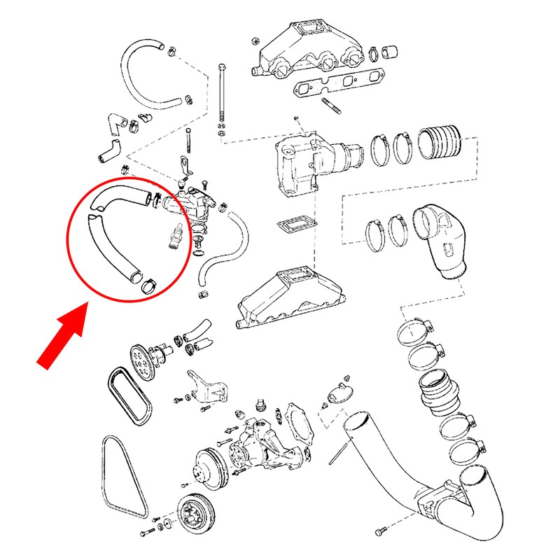 A.A Thermostat Housing Circulating Pump Hose Replacement for Volvo Penta