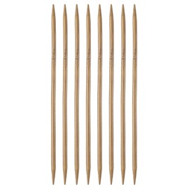 HARFINGTON 8Pcs Bamboo Knitting Needles Double Pointed Size US 10.25(6.5mm) Carbonized 10 Inch(25cm) Straight for Handmade Creative DIY Knitting Craft Yarn