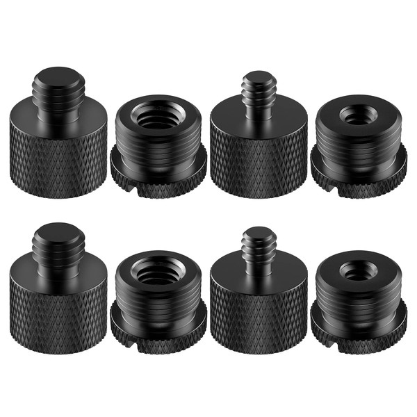 InnoGear 8 Pieces Mic Stand Adapter, 5/8 Female to 3/8 Male 3/8 Female to 5/8 Male 5/8 Female to 1/4 Male 1/4 Female to 5/8 Male Screw Thread Adapter for Microphone Stand Boom Arm Camera Tripod