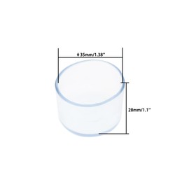 Round Chair Leg Caps,PVC Furniture Feet Covers,TTZEZE Transparent Round Floor Protectors,Clear Table Feet Covers Preventing Plastic Chair Leg Covers Scratches and Noise 35mm/1.38'', 12