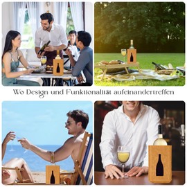 Dutci Weinkühler, hergestellt aus recycelten PET-Flaschen, niederländisches Design, nachhaltiger Filz, umweltfreundlich, minimalistischer flaschenkühler, Getränkekühler, Wein-Geschenkset (ockergelb)