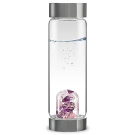 VitaJuwel ViA WELLNESS - Crystal Water Bottle with Amethyst, Rose Quartz & Clear Quartz - Balance, Relaxation & Clarity