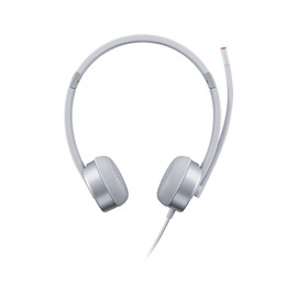 Lenovo 100 - Analog Stereo Headphones (Noise Isolating, 180 Degree Microphone, Designed for VOIP, Adjustable Band and Extendable Arm) - Cloud Grey