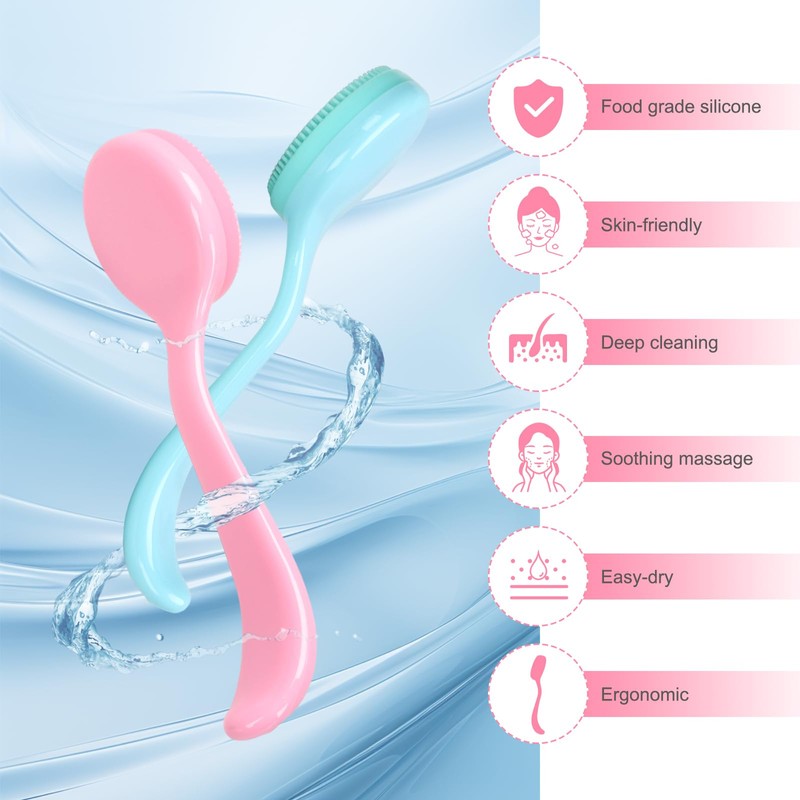 Silicone Manual Facial Cleansing Brush, NADUSEP 2 Pack Skin Friendly
