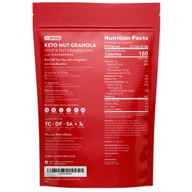 Low Karb - Keto Vanilla Strawberry Nut Granola Healthy Breakfast Cereal - Low Carb Snacks & Food - 3g Net Carbs - Gluten Free, Grain Free - Almonds, Pecans, Coconut and more (11 oz) (1 Count)