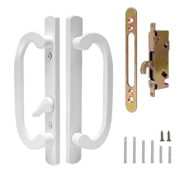 Sliding Patio Door Handle with Mortise Lock, Offset Thumbturn, 3-15/16"
