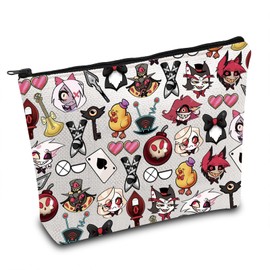 Hazbin Cartoon Characters Merch Alastor Lover Cosmetic Bag The Radio Demon Anime Makeup Bag Hazbin Demon Fans Gift (Hazbin Bag)