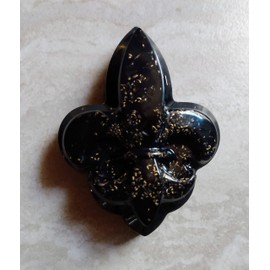 Fleur Di Lis Orgone Generator, Orgonite Energy Accumulator Tower Buster, EMF Protection (Black)
