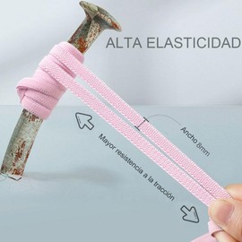 Mythya Cordones Elásticos para Zapatos, Cordones de Zapatillas para Niños y Adultos, Cordones Elásticos sin Cordones (Rosado)