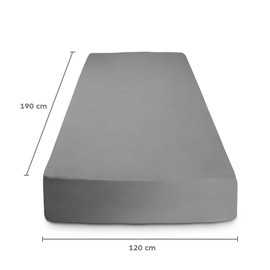 Flowen Fitted Sheet, 120 x 190 cm, Microfibre Fitted Sheet Light Grey, for Bed, Breathable, Hypoallergenic Bed Sheet, Anti-Mite, Lightweight, Soft and Wrinkle-Free, with 30 cm Deep Pocket, Machine