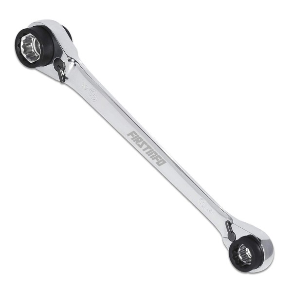 Firstinfo Tools 8-in-1 Ratchet Wrench 8/10/12/13/14/15/17/19mm 12 Square CR-V Steel