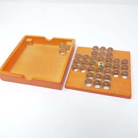 Tsumikiya Wooden Solitaire Board Game with Marbles Traditional Game Peg Solitaire Solitaire Interior Solitaire Educational Toy Brain Training Logical Thinking