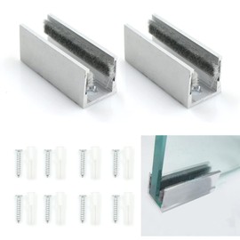 Glass Sliding Door Floor Guide Glass Clamp Glass Shelf Support Sliding Door System Aluminium Alloy Guide Roller Sliding Door System Accessories for Sliding Glass Doors Glass Sliding Door Holder Pack