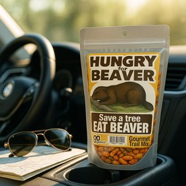 HUNGRY FOR BEAVER Gourmet Trail Mix - Save a Tree EAT BEAVER - Funny Gag Gift Ideas for Men - Premium Snack Mix for Adults - Funny Gag Gifts for Brother - Dirty Santa Naughty Stocking Stuffer for Adults