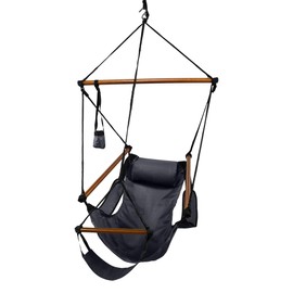 Hammaka Hanging Hammock Air Chair, Wooden Dowels, Black
