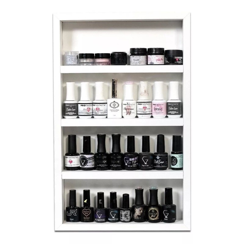 Harta Madera 1 Esmaltero + 3 Repisas Flotantes Nails Combo