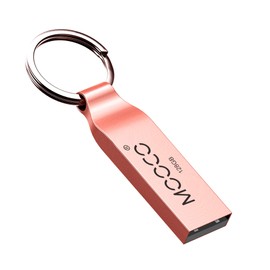 Metal USB 2.0 128GB Flash Drive Bulk Waterproof Thumb Drive Jump Drive Pen Drive Memory Stick Keyring,Silvery. (128GB, Rose gold USB2.0)