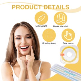 VARKAGE 1 volume tooth sandpaper for spaces and 60 pieces tooth sanding strips, 5 x 160 mm polishing strips teeth, 4 mm x 6 m tooth sandpaper for teeth whitening, cleaning, tartar remover