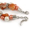 Avalaya Exquisite Faux Pearl & Shell Composite Silver Tone Link
