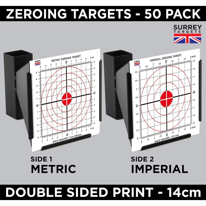 ZEROING TARGETS METRIC IMPERIAL AIR RIFLE PISTOL SCOPE SIGHTS AIRSOFT