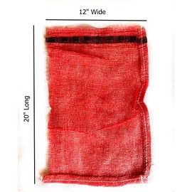 St. Boniface Bag Company | Red Mesh Bags | Size: 12 X 20" | Potato Storage | Onion Bag | Vegetable Bag | Reusable Produce Bag | Heavy Duty Grocery Mesh Bags | 10 LBS CAPACITY (5)