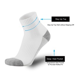 ONKE - Calcetines de algodón de corte bajo para hombre, con amortiguación gruesa, control de humedad, antiampollas, absorción del sudor, White2 10 pares, 13-15