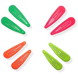 Topkids Accessories 8pc Snap Clips 5cm / 2" Snap Hair Clips Women Girls Kids Sectioning Slide Hair Grip Styling Fine Hair Thick Hair Bendies Sleepies School Uniform Colours Epoxy (4 Neon Tones)