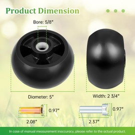 6 Pack Deck Wheels Kit AM125172 Compatible with John Dee re 48" 54" 60" 62" 72" Deck Mowers, Gauge Wheels Compatible with JD 240 245 260 325 GX325 F725 Lawnmowers, Replace AM124706 210-300
