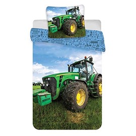 Tractor Baby Bedding Set 2-Piece 100% Cotton Duvet Cover 100 x 135 cm Pillowcase 40 x 60 cm Small Children's Bed Linen