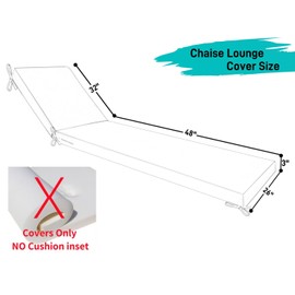 FSJITF Outdoor Chaise Lounge Cushion Cover,Rain-Proof,Fade Resistant1600h,for Patio Replacement Cushion Cover,Note: Only Covers-Foam Not (Tea, 80" D x 26" W x 3" H)