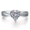 [THREE MAN] Engagement Ring Sterling Silver Heart Cut NSCD Diamond