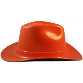 Allsafe Services and Materials Occunomix Western Cowboy Hard Hat with Ratchet Suspension - Hi Viz Orange