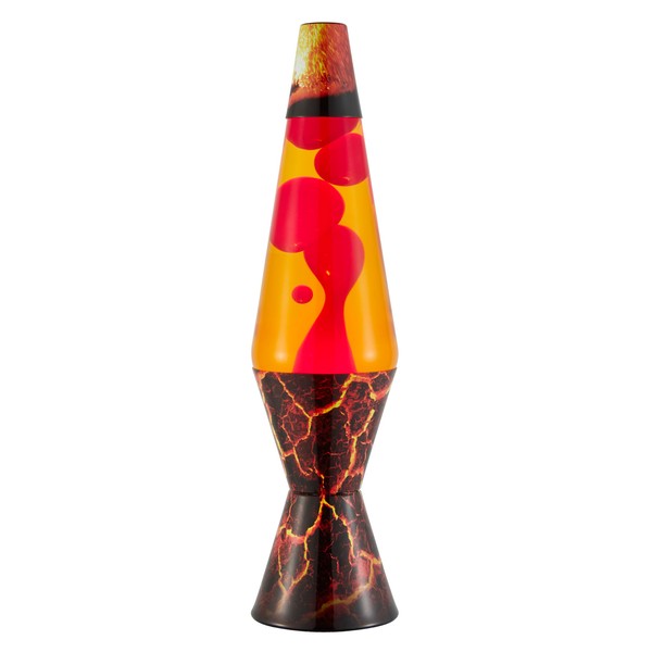 Lava Lamp - 14.5" Volcanic Crags - The Original Motion Light -Red Wax and Orange Liquid - 2078