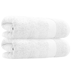 Towelogy® 2 Piece Set - Hand Towels for Bathroom 100% Egyptian Cotton Multipurpose Washcloths Ideal for Everyday Use Fade & Tear Resistant 50 x85cm | Machine Washable (Snow White, 2)
