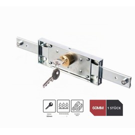 DOJA Industrial Garage Door Lock Lock 1 Unit Cylinder Length 60 mm Galvanised Steel Lock for Roller Shutters Tilt Gate Garden Door Garage Door Lock Tilt Gate Garage Lock