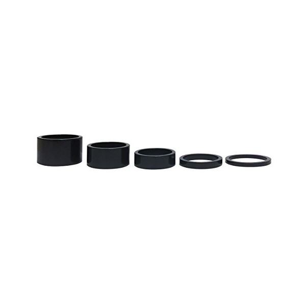 Cervus 5PCS New Quality Alloy Black Headset Spacers 1 1/8" - 3mm, 5mm, 10mm, 15mm, 20mm