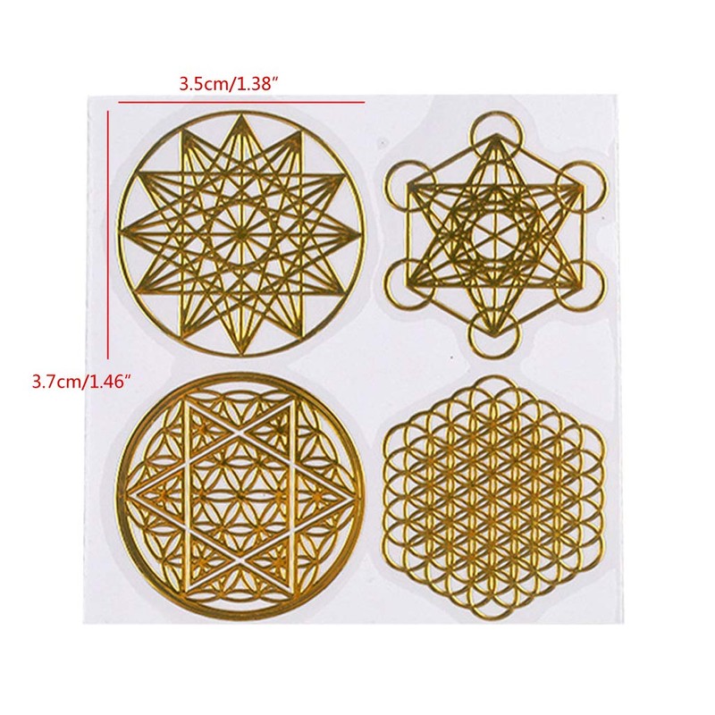 GUMEI 7 Chakra Copper Energy Tower Orgonite Stickers DIY Pyramid