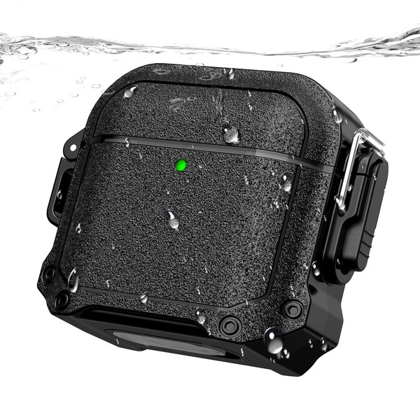 RFUNGUANGO Locking Case for AirPods 4th Generation - Waterproof, Shockproof,