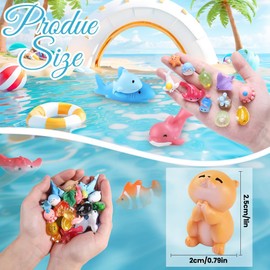 JOISHOP 50pcs Mini Resin Animals, Resin Tiny Sea Ocean Miniature Glass Animals Figurines for Aquarium Fish Tank Potted Micro Fairy Garden Dollhouse Decorations